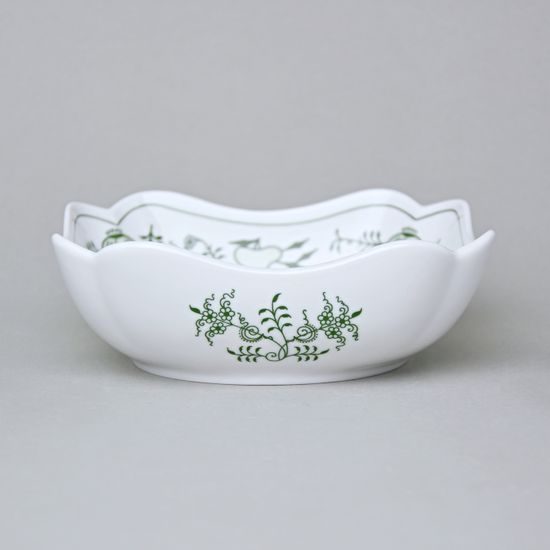 Bowl salad square 15 cm, Green Onion Pattern, Cesky porcelan a.s.