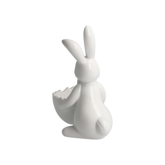 Figurka bílého zajíčka s mističkou 13,5 / 7 / 16 cm, porcelán, Goebel