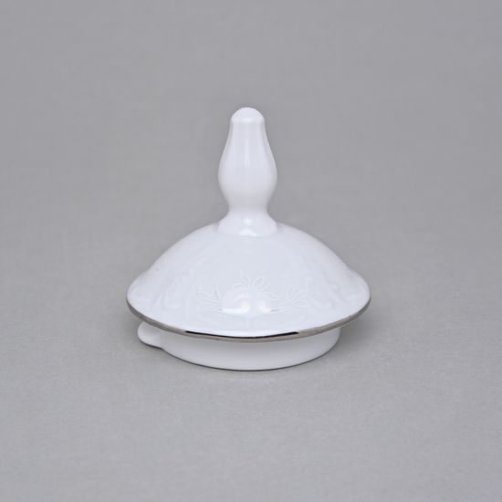 Víčko ke konvi čajové 1,2 l, Thun 1794, karlovarský porcelán, BERNADOTTE mráz, platinová linka
