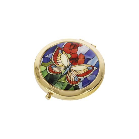 Pocket Mirror L.C.Tiffany - Butterflies, 7,5 / 7 / 1,2 cm, Metal, Goebel