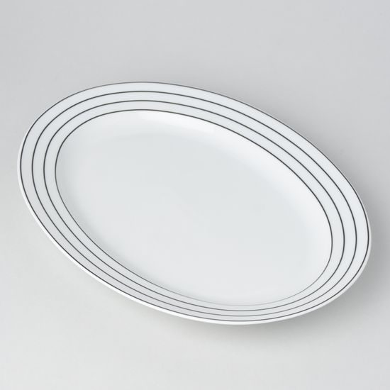 Dish oval flat 32 cm, Thun 1794 Carlsbad porcelain, SYLVIE 80411