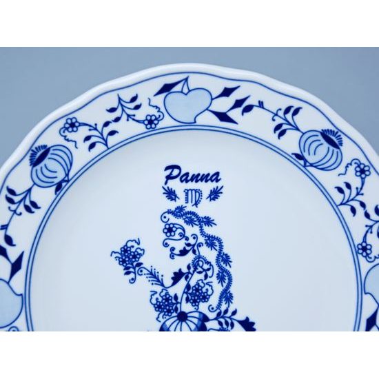 Talíř mělký 24 cm, Panna, (i na zeď), Cibulák, originální z Dubí
