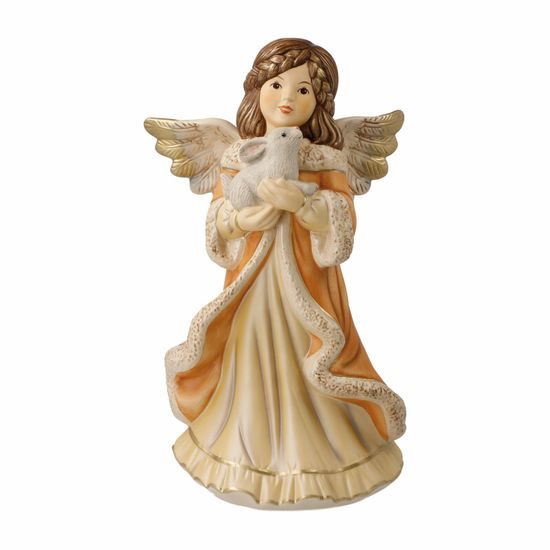 Figurky andělů: Anděl s králíkem 25 cm, kamenina Goebel