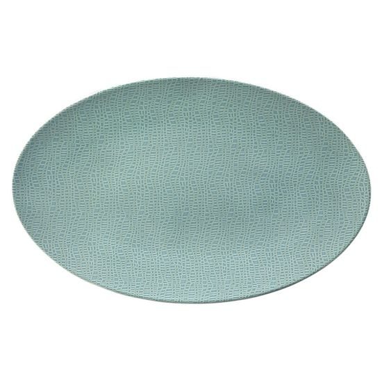 Bowl dish oval flat 40x26 cm, Green Chic 25674, Seltmann Porcelain