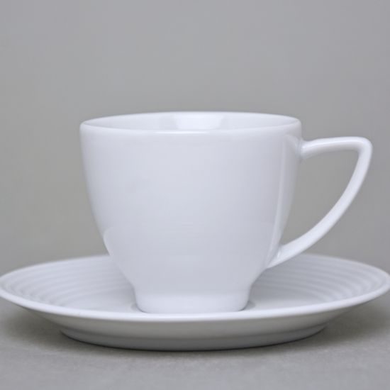 Šálek a podšálek vysoký 90 ml / 120 mm, Lea bílá, Thun karlovarský porcelán