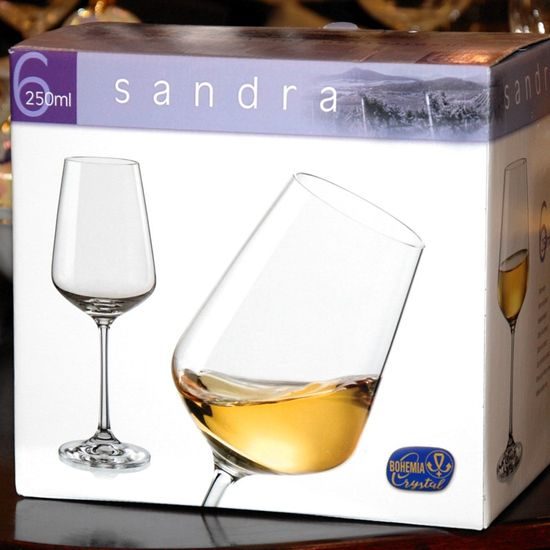 Sandra 250 ml, white wine glass, 1 pcs., Bohemia Crystal