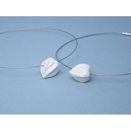 Necklace: Goldenberry (Ground Cherry), Porcelain Jewels Studio Mallys