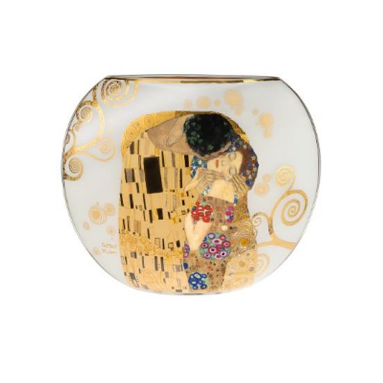 Váza 30 cm, sklo, Polibek, G. Klimt, Goebel