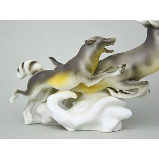 Hunt 41,5 x 17 x 30,5 cm, Pastel, Porcelain Figures Duchcov