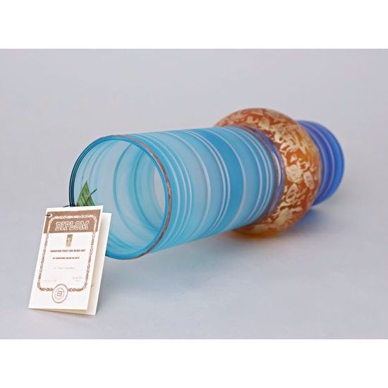 Studio Miracle: Váza Plážová romance (s oblinou dole), 26 cm, ruční dekorace Vlasta Voborníková