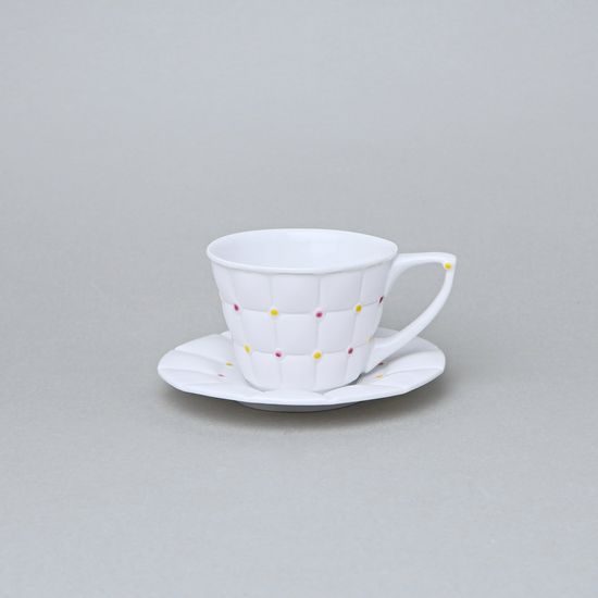 Šálek 100 ml a podšálek 12 cm, Barcelona, porcelán Goldfinger