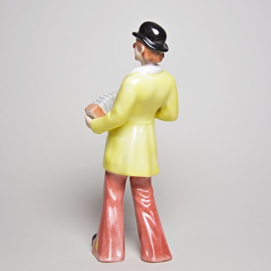 Clown With Accordion, 9 x 9 x 24 cm, Porcelain Figures Duchcov