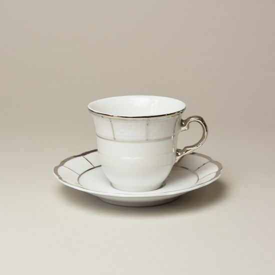 Saucer 135 mm, Thun 1794, karlovarský porcelán, MENUET platinum
