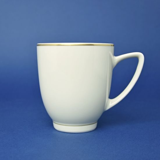 Hrnek 360 ml hladký, Lea ivory + zlato, Thun karlovarský porcelán