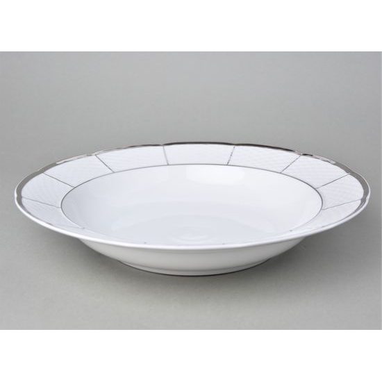 Bowl round deep 32 cm, Thun 1794, karlovarský porcelán, MENUET platinum