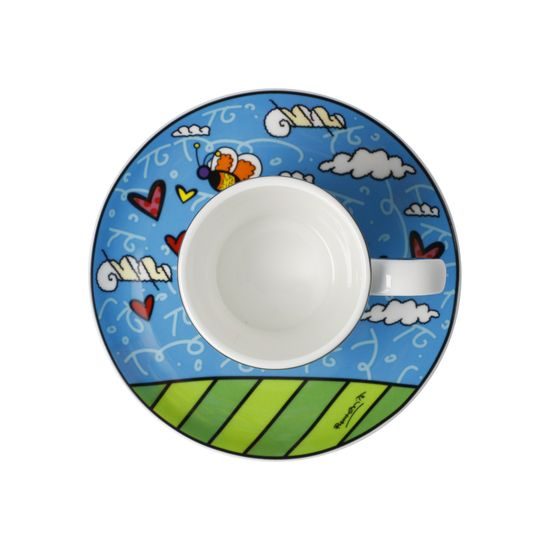 Šálek a podšálek Happy, 100 ml / 12 cm, jemný kostní porcelán, R. Britto, Goebel