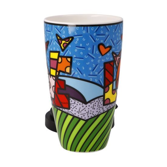 Mug with lid Romero Britto - Love, 0,5 l, Fine Bone China, Goebel