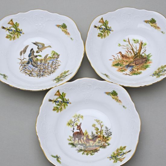 Miska 19 cm, Thun 1794, karlovarský porcelán, BERNADOTTE myslivecká