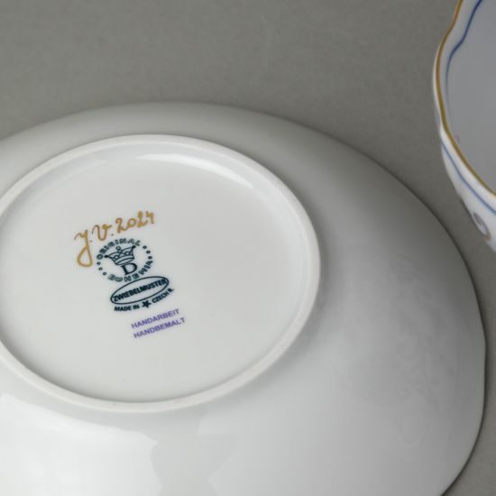 Cup + saucer D 0,40 l / 18,2 cm, Original blue Onion pattern + gold