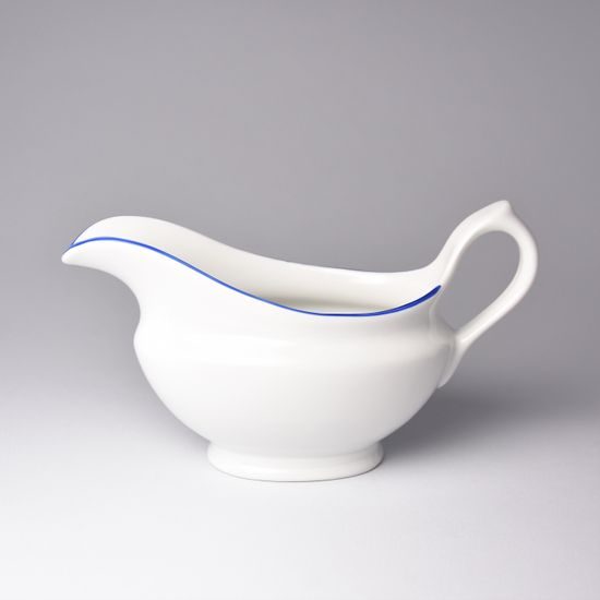 Sauce boat 0,30 l, white + blue line, Český porcelán a.s.