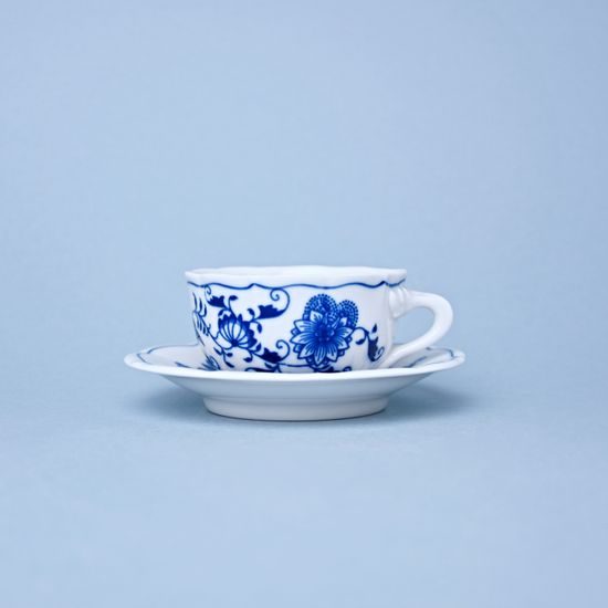 Cup and saucer C/2 + ZC/2 mirror for tea, 110 ml / 12,4 cm, Original Blue Onion Pattern