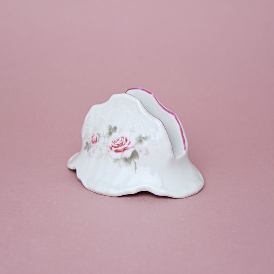 Pink line: Napkin holder, Thun 1794 Carlsbad porcelain, BERNADOTTE roses