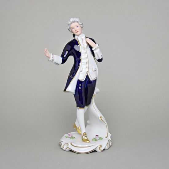 Gentleman Rococo 12 x 7 x 25 cm, Porcelain Figures Duchcov