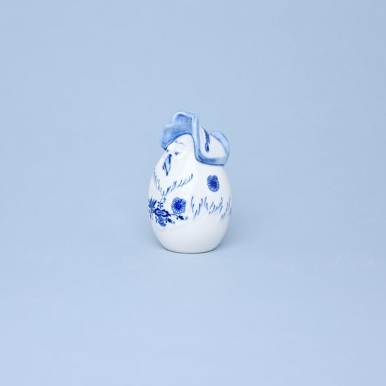 Egg Hen with hat 7,3 cm, Original Blue Onion Pattern