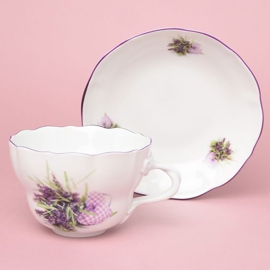 Cup + saucer D + D 0,40 l / 18,2 cm, Lavender, Český porcelán a.s.
