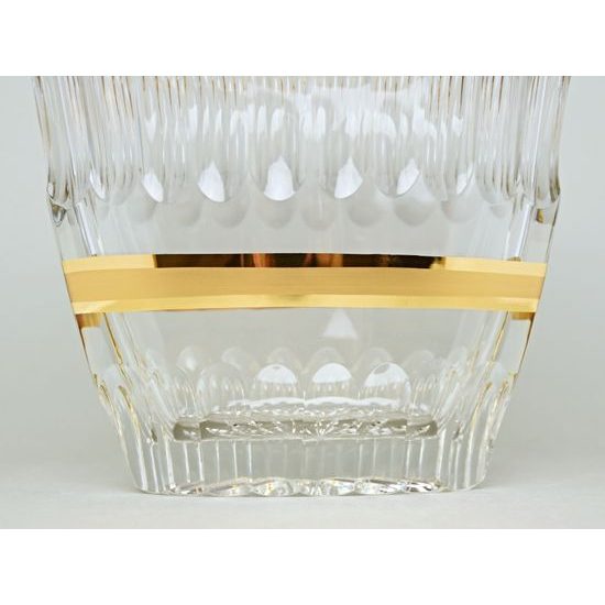 Crystal Vase Romantic - Flat, h: 255 mm, Gold, Ales Zverina - AZ Design