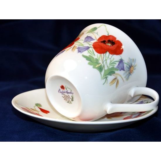 English Meadow: Cup 420 ml and Saucer breakfast, Roy Kirkham, English Fine Bone China