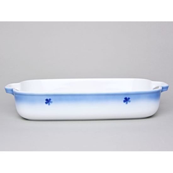 Bowl baking 7 x 39,8 x 24,6 cm, Thun 1794 Carlsbad porcelain, BLUE CHERRY