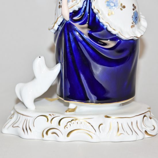 Lady with dog 15 x 10 x 23,5 cm, Isis, Porcelain Figures Duchcov