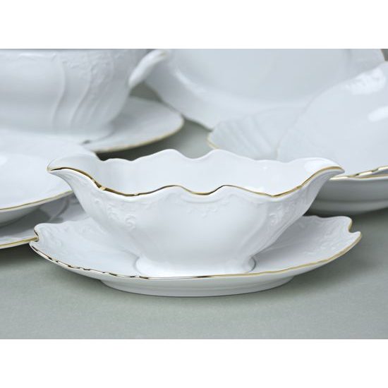 Dining set for 6 pers., Thun 1794 Carlsbad porcelain, BERNADOTTE gold line