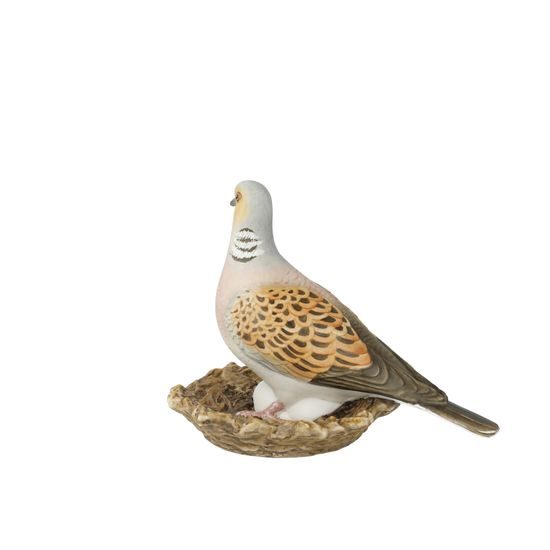 Pták roku 2020 - hrdlička 12 cm, porcelán - dekor biskvit, Goebel