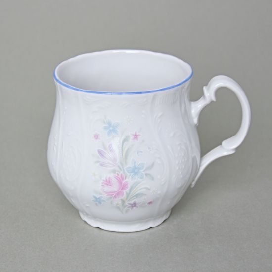 Mug Jonas 310 ml, Thun 1794 Carlsbad porcelain, BERNADOTTE blue-pink flowers