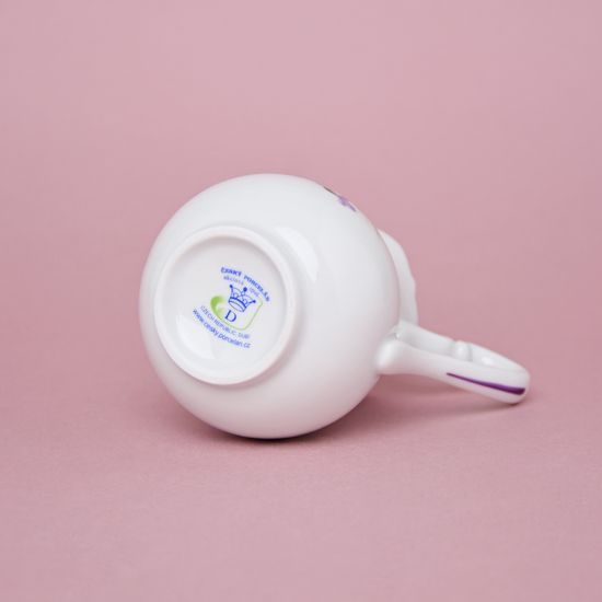 Mlékovka vysoká 0,16 l, fialky, Český porcelán a.s.