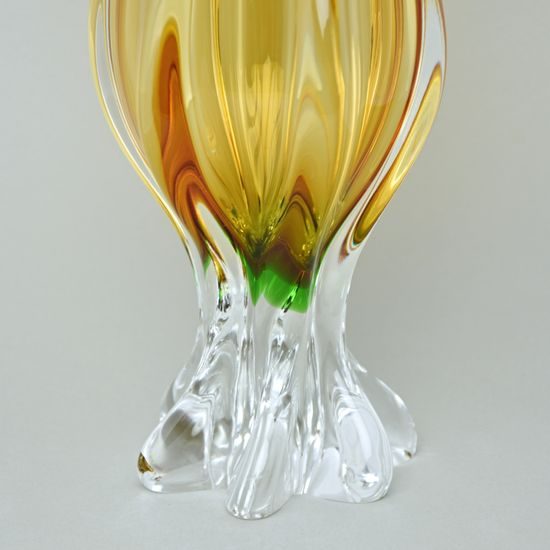 Egermann: Designová váza Amber + Zelená, 35,5 cm, Skleněné vázy Egermann