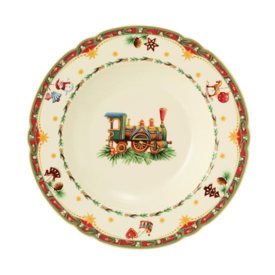 Talíř hluboký 23 cm, Marie-Luise 65007 vánoční nostalgie, porcelán Seltmann