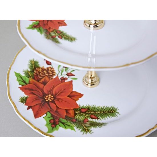 Cake stand 2-pcs. 22 cm, Ofelie Christmas, Thun 194 karlovarský porcelán