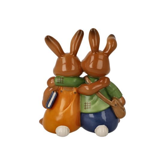 Rabbit figurine School Friends 10 / 6.5 / 12cm, stoneware, Goebel