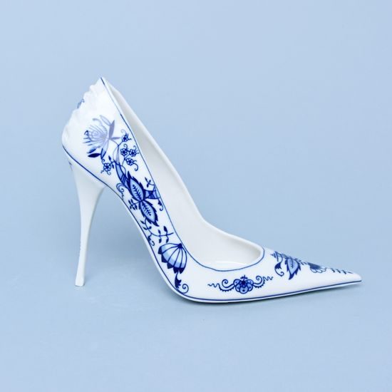 Ladies' porcelain shoe 23 cm, Blue Onion, Leander