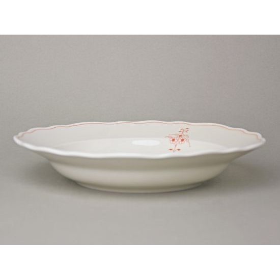 Talíř hluboký 24 cm, cibulák ECO červený na ivory, Český porcelán a.s.