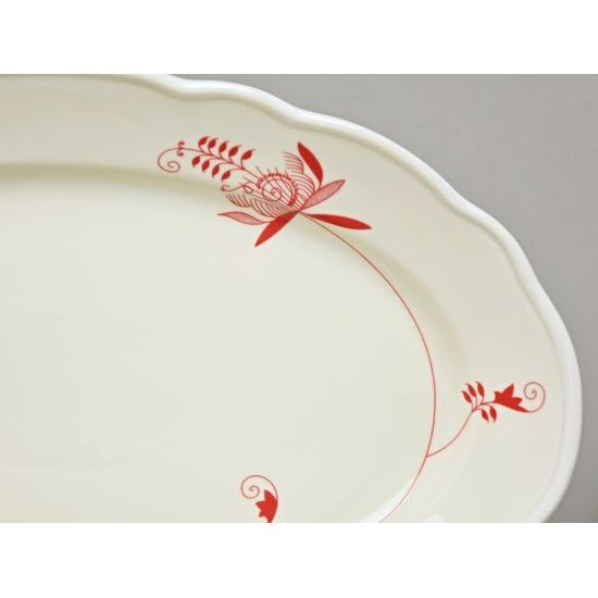 Mísa oválná 35 cm, cibulák ECO červený na ivory, Český porcelán a.s.