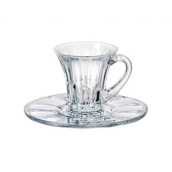 Welington - Cup 80 ml + saucer 130 mm crystal glass, Crystal Bohemia