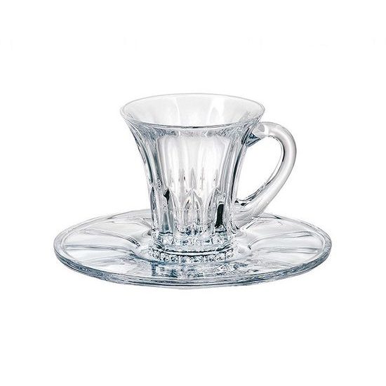 Welington - Šálek 80 ml a podšálek 130 mm křišťálový, Crystal Bohemia