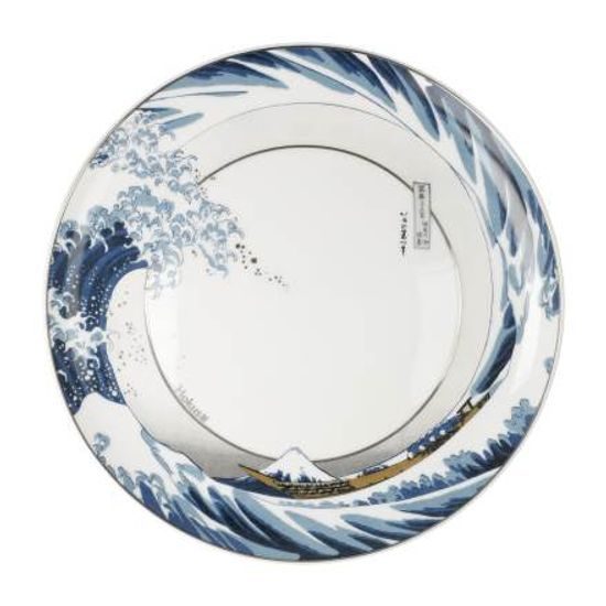 Plate Great Wave 23 cm, Porcelain, K. Hokusai, Goebel Artis Orbis