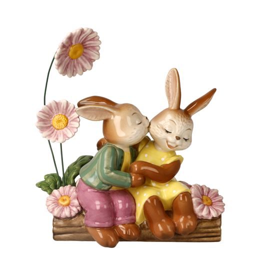 Figurine Kissing Rabbits 14.5 / 6.5 / 16cm, stoneware, Goebel