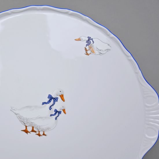 Platter cake 31 cm, Goose, czech porcelain