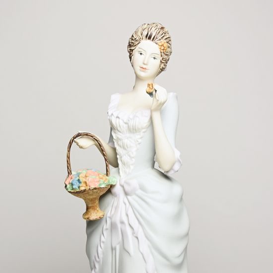 Lady with basket 10 x 11 x 28 cm, Pastel, Porcelain Figures Duchcov -  Porcelánové figurky Duchcov - PASTEL - Royal DUX Duchcov porcelain  figurines, by Manufacturers or popular decors - Dumporcelanu.cz -